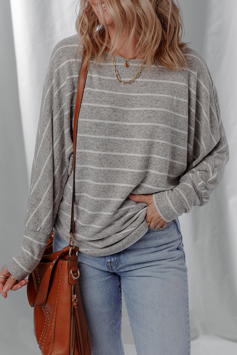 Bella Stripe Dolman Sleeve Top LuxuryLifeWay Online Store