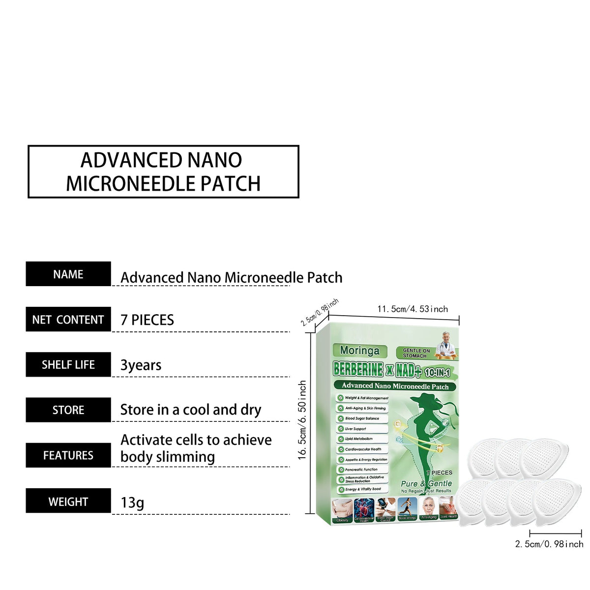 Moringa Care Microneedle Patch 7 Pieces 1Box Tri Light Beauty