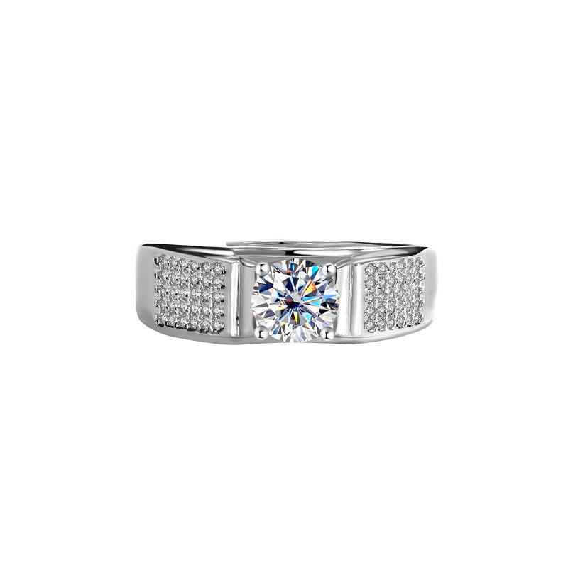 D Color Moissanite Starry Men's Ring LadyShow.Store