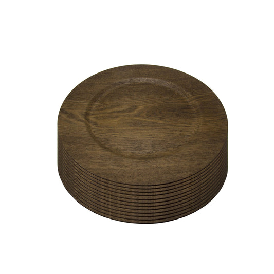 Gibson Home Feri 13" Wooden Skin Luxe Chargers, Set of 12 LuxuryLifeWay Online Store