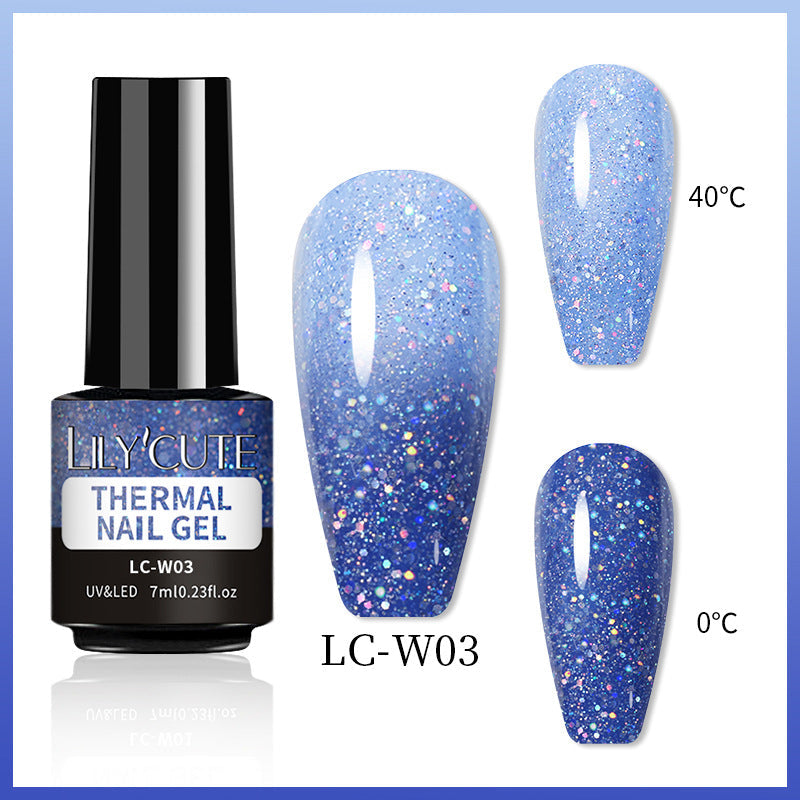 Temperature Change Glitter UV Polish Three-section Color Change LadyShow.Store