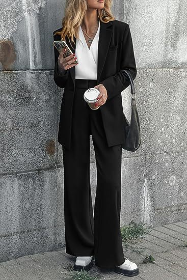 Women's Fashion Casual Solid Color Coat Trousers Suit LadyShow.Store