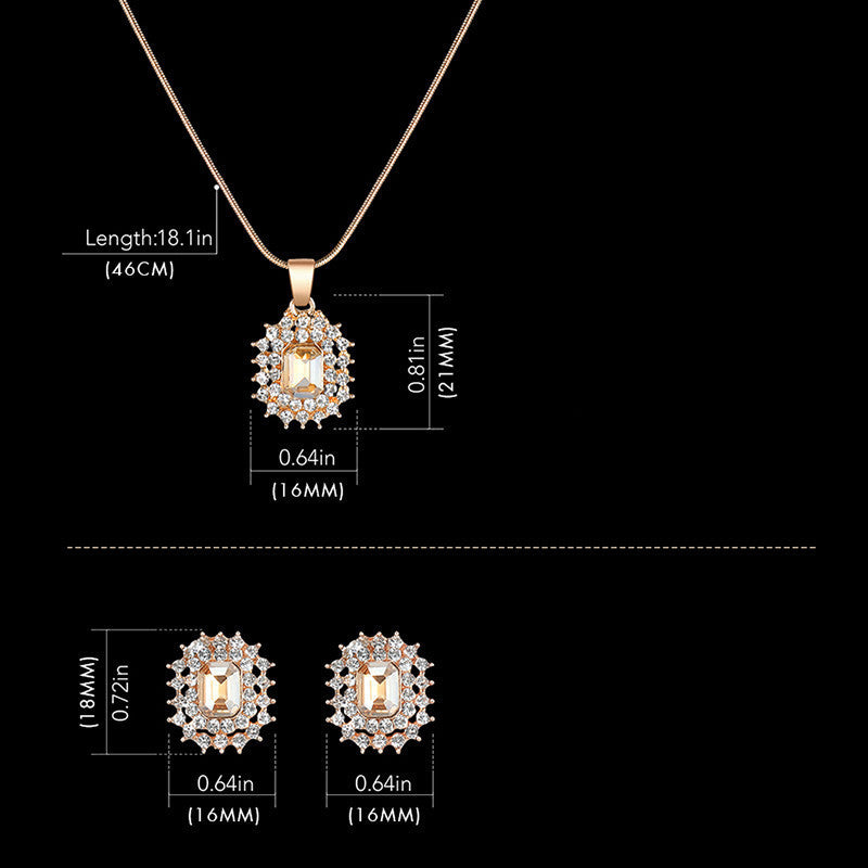 Rhinestone watch earring necklace