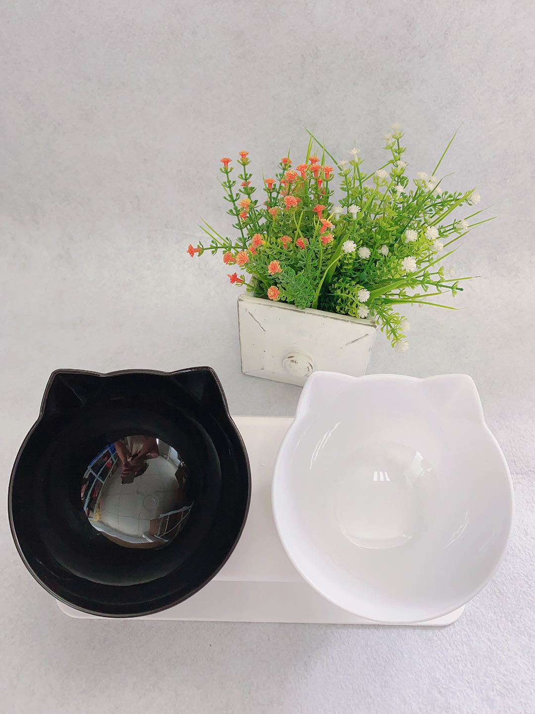 Cat Double Bowl Cat Food Bowl Protects Cervical Vertebra Pets Fashion