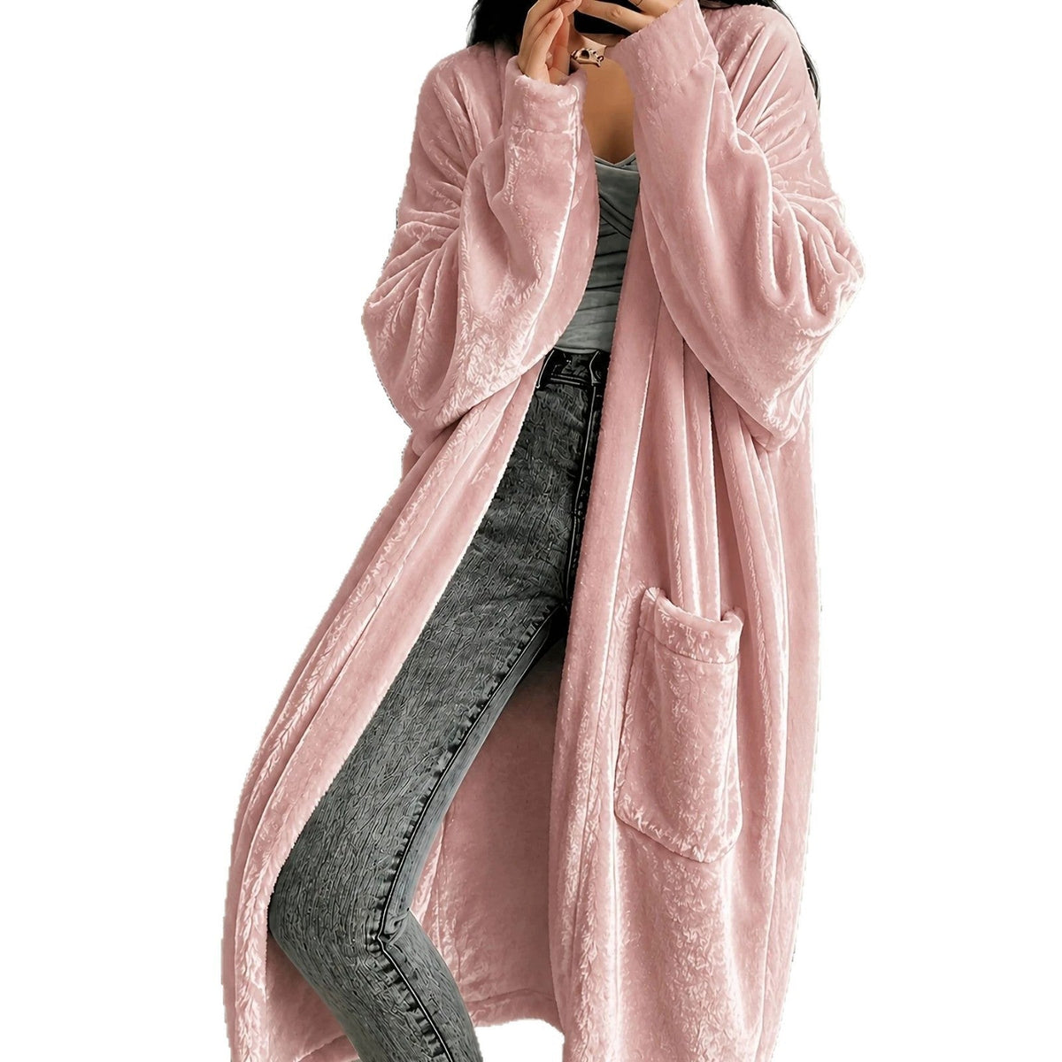 2026 European And American Women's Clothing Amazon Independent Site Velvet Long-Sleeve Fashion Casual Coat Cape Jacket NorixaFashion.com