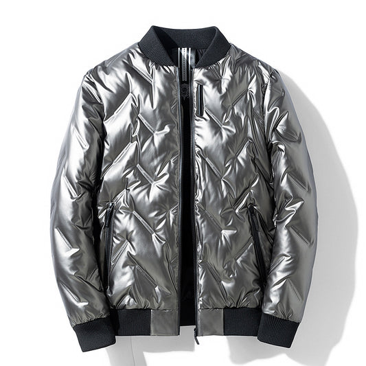 Bright face down jacket men's white duck down cotton padded jacket CJD