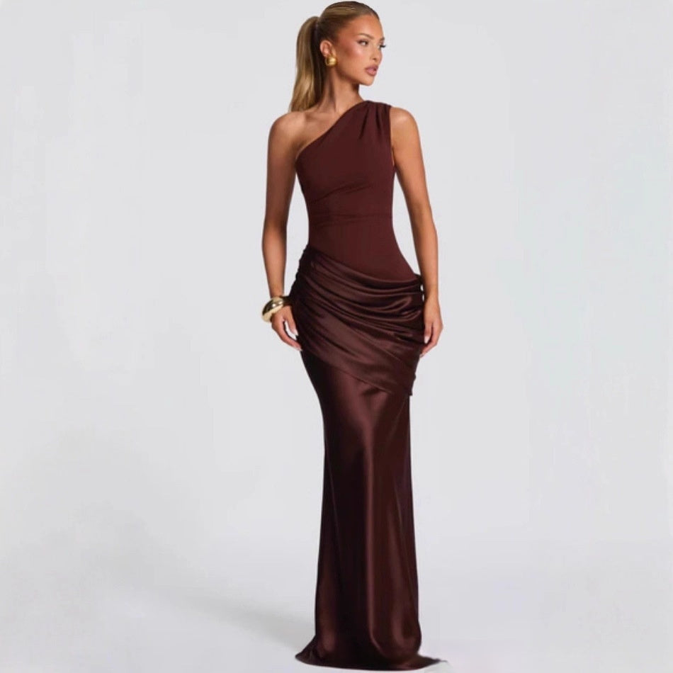 Elegant Womens Long One-Shoulder Dress LadyShow.Store