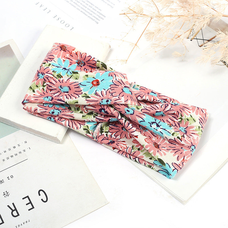 Sweat-absorbent And Anti-perspirant Bundled Headband With Wide-brimmed Print Headband LadyShow.Store