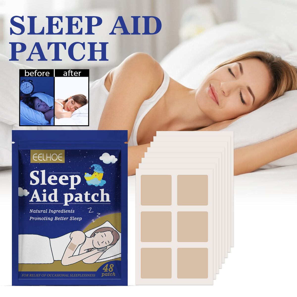 Sleeping Patch 48 Pieces, 6 Patches Per Pack, 8 Pieces Per Bag Tri Light Beauty