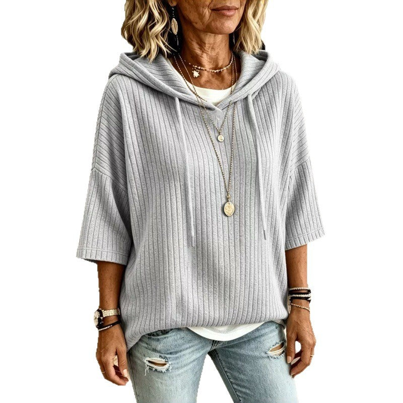 Solid-color Hoodie With Double Hoods And A Drawstring NorixaFashion.com