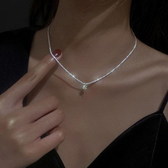 Sparkling Clavicle Chain Necklace Pi-Mart