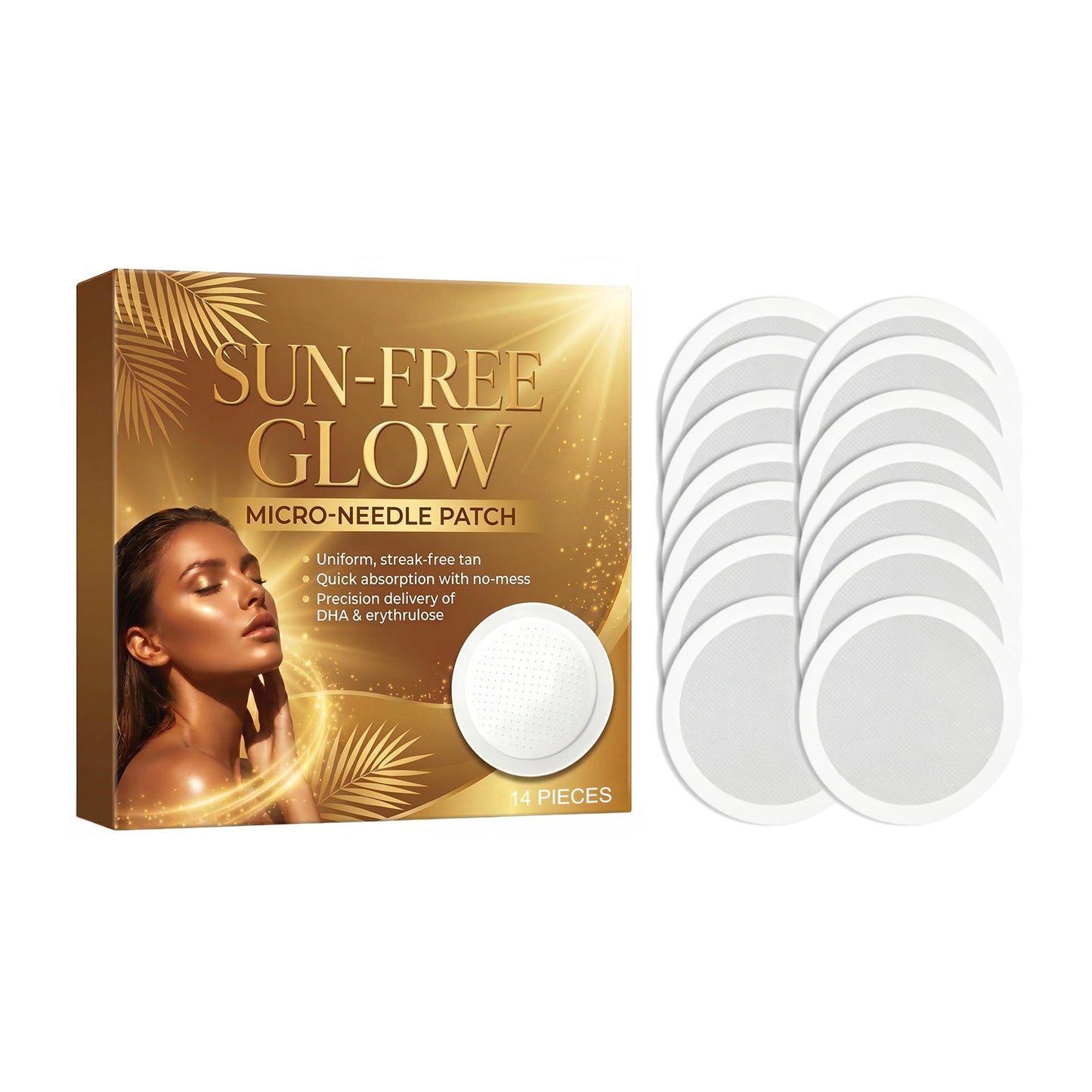 Sun-Free Tanning Microneedle Patch 14pcs Tri Light Beauty