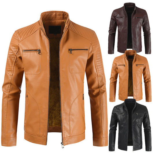 New casual leather clothing Youth zipper top pocket Best YouTube Store