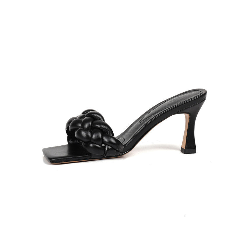 Square head thin heel sandals LadyShow.Store