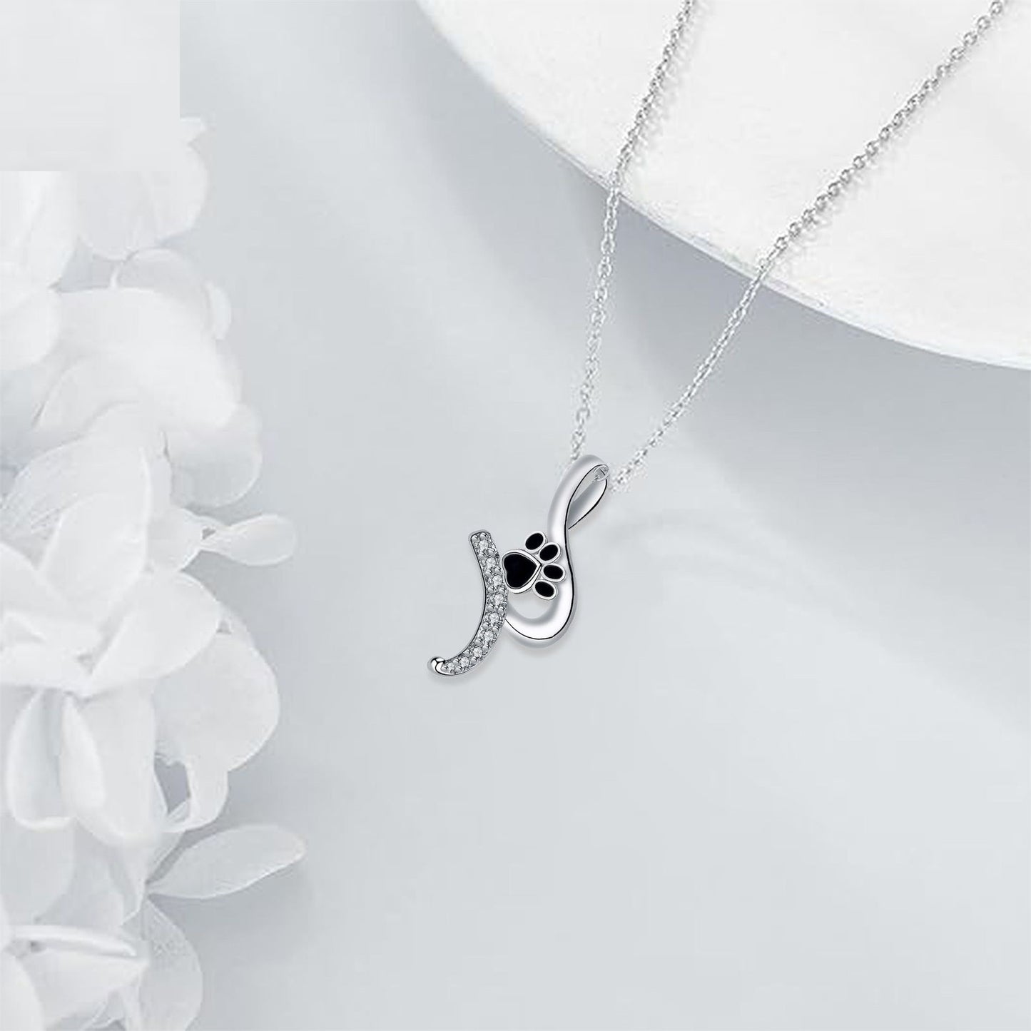 Fashion Cute Pet Paw Print Pendant Necklace
