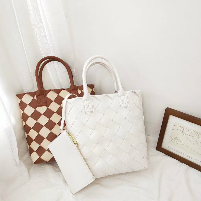 Woven diamond handbag