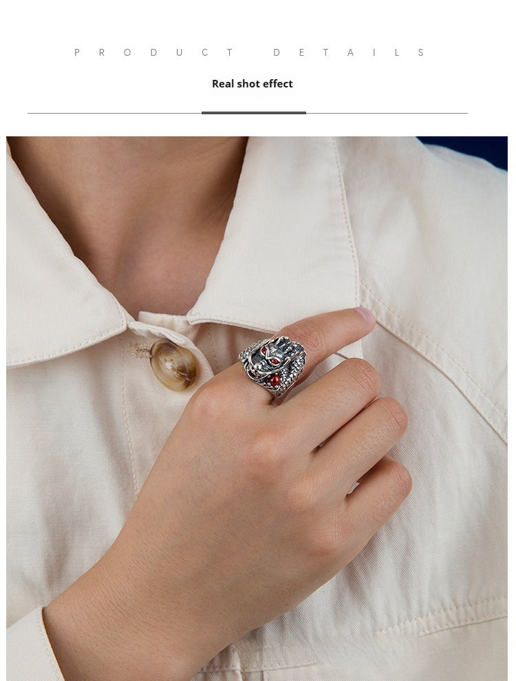 S925 Sterling Silver Ornament Vintage Thai Silver Faucet Ring LadyShow.Store
