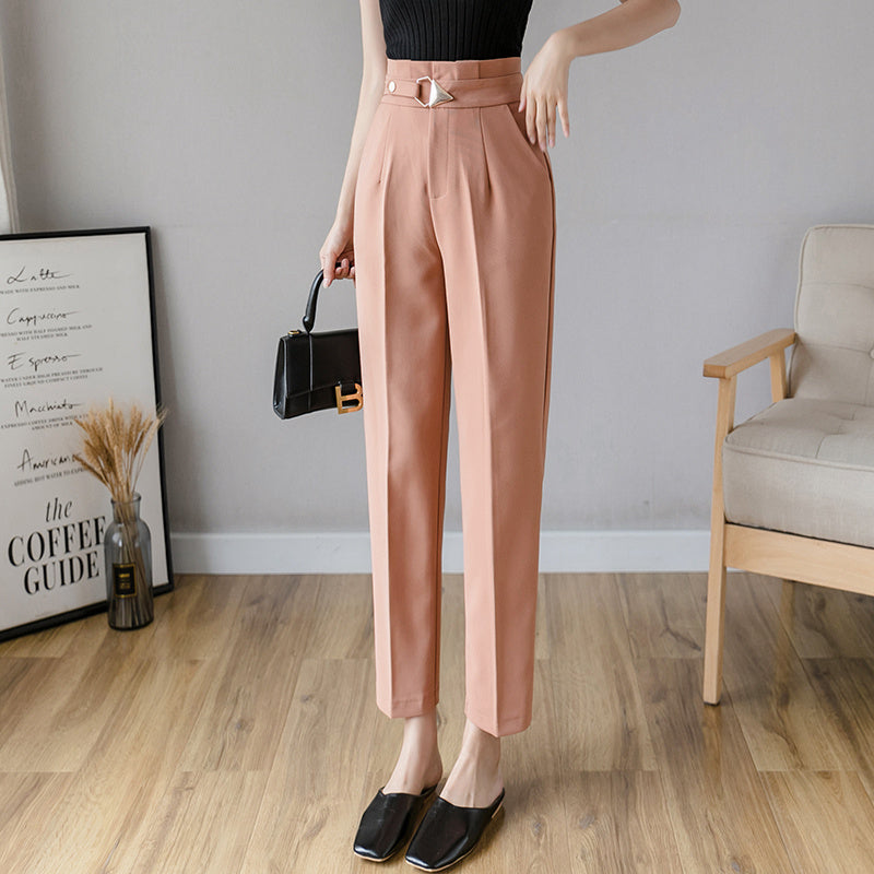 Cropped High-Waist Suit Trousers NorixaFashion.com