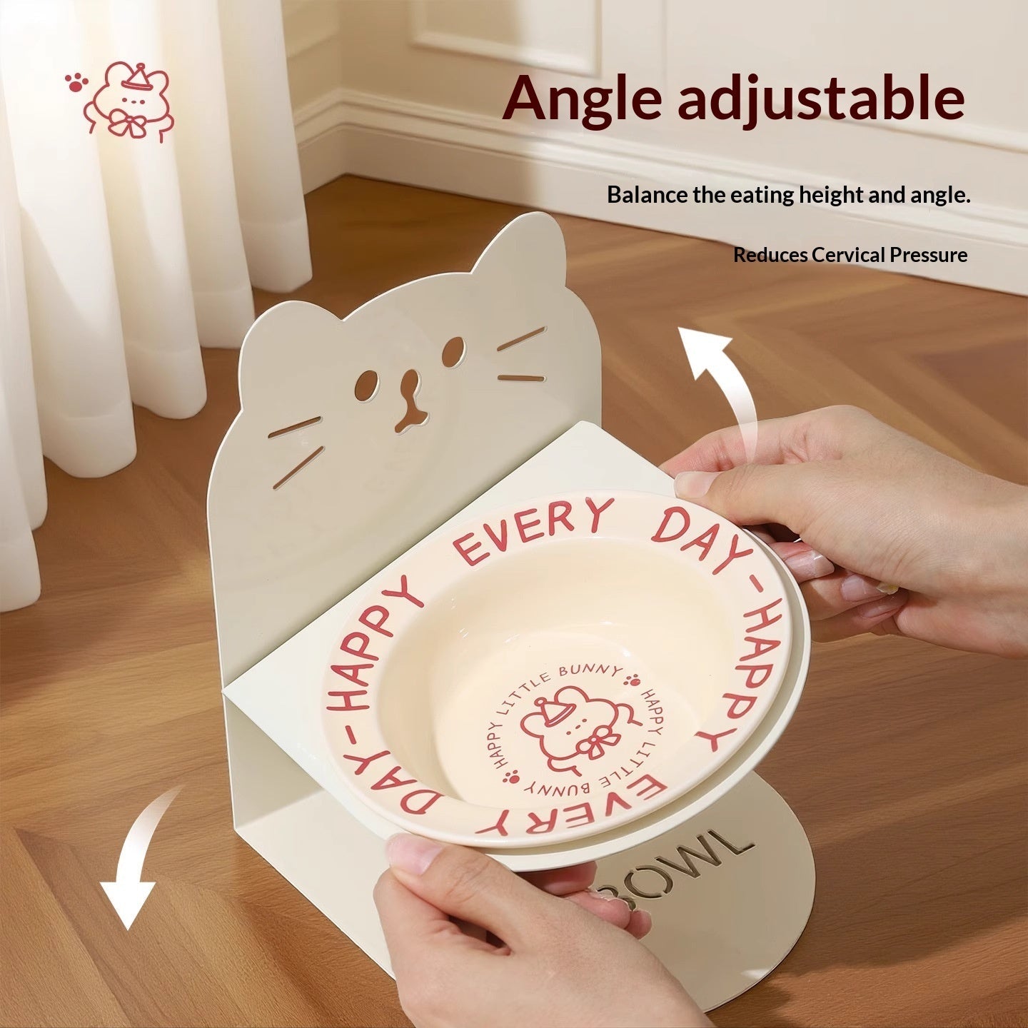 Ceramic Cat Food Cat Magnetic High-legged Cat Bowl Stand Cat Food Bowl Cervical Spine Protection Dog Bowl Pets Fashion