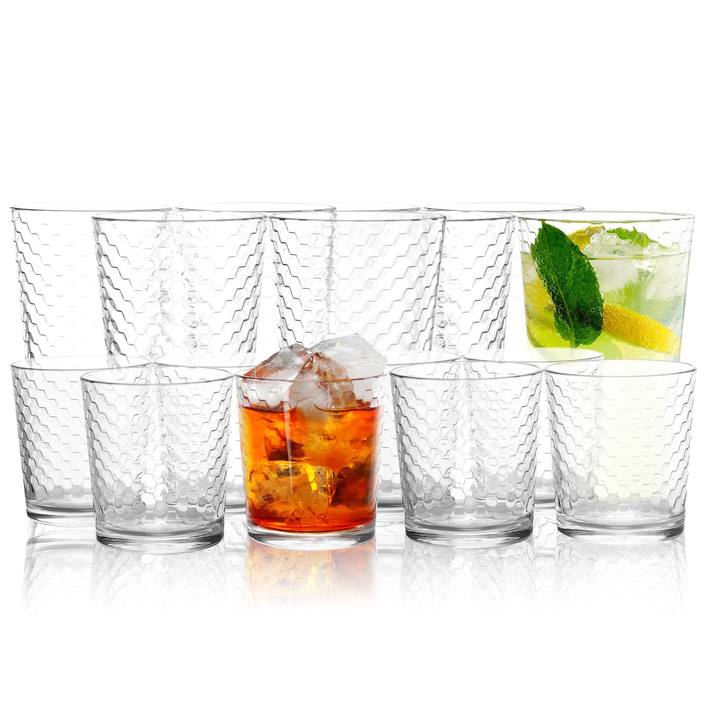 Pasabahce 16 Piece Horizon Double Old Fashioned and Tumbler Glass Set LuxuryLifeWay Online Store