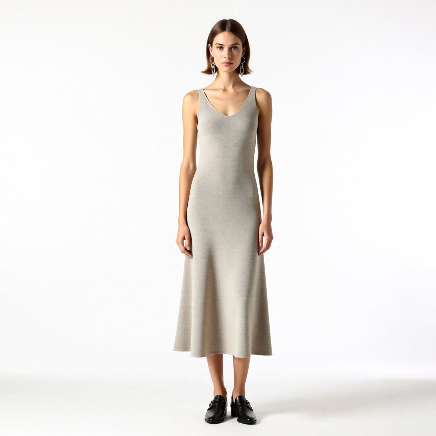 Sleeveless Knitted Vest Dress For Women NorixaFashion.com
