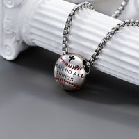 Baseball Necklace 925 Sterling Silver Pendant Necklaces Charm Pendants LadyShow.Store