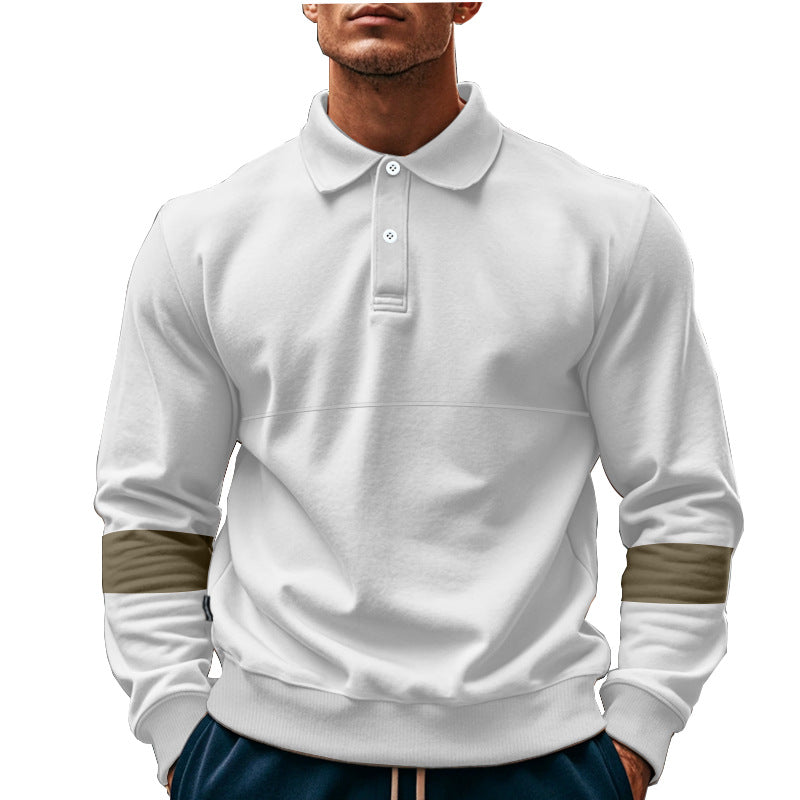 Fashion Long-sleeved Lapel Polo Shirt With Button Men's Loose Casual Sports Top Fall Spring Clothing LadyShow.Store