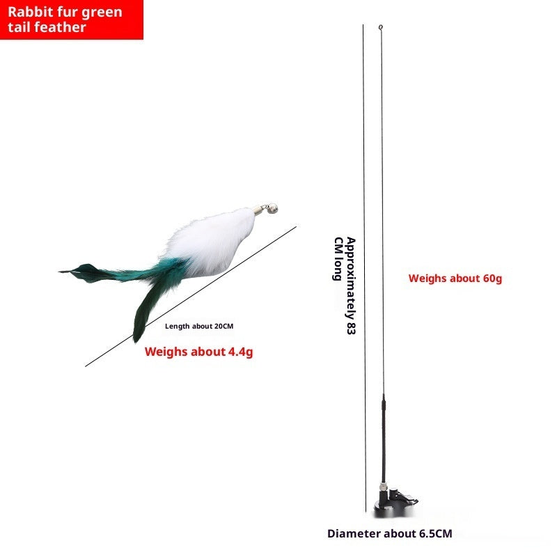 Steel Wire Feather Funny Cat Stick Long Rod Pets Fashion