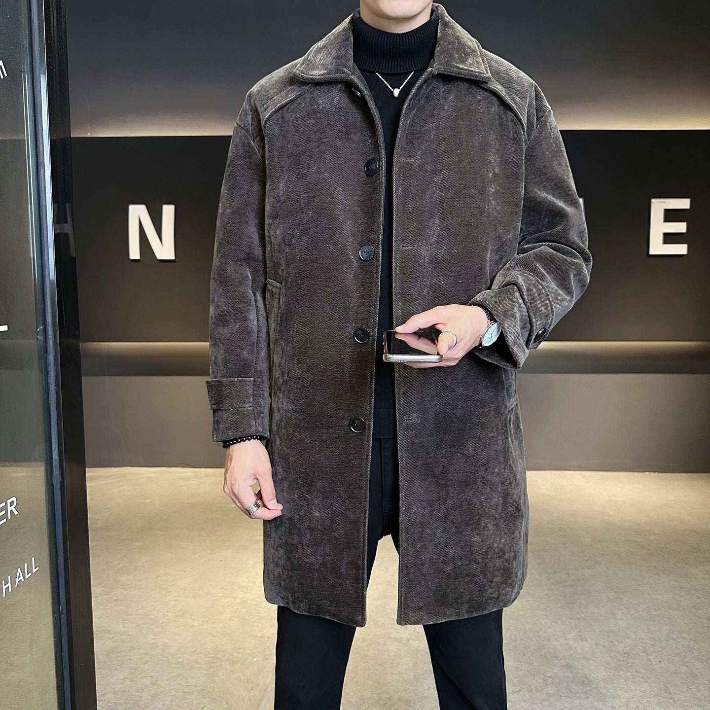 Long Chenille Cotton Wool Coat Thickened Windproof Jacket