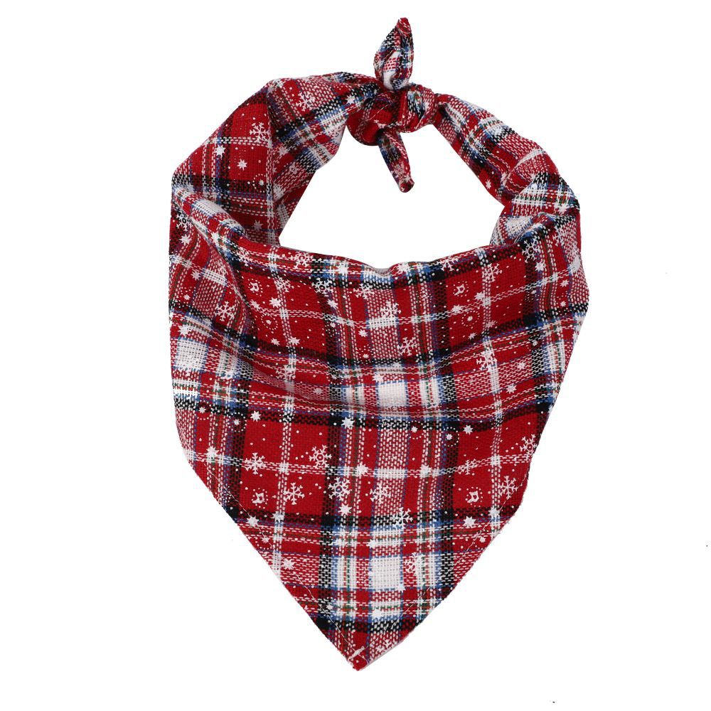 Christmas Triangle Pet Towel Santa Deer Print Dog Scarf Collar Premium Durable Fabric Holiday Decorative Bib For Pets Pets Fashion