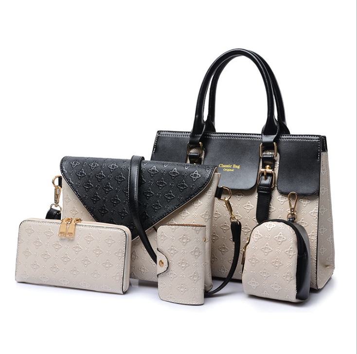 Diamond Pattern Five-Piece Mother and Child Bag Set Pi-Mart