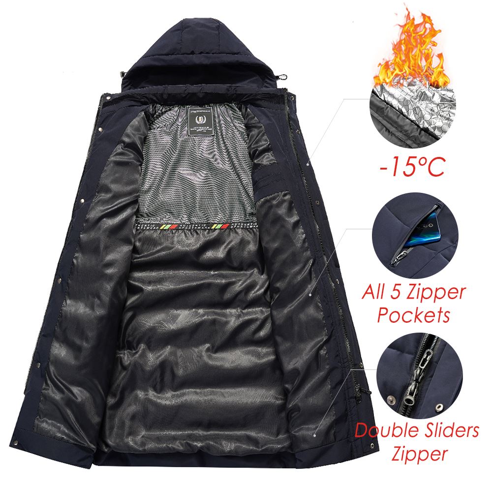 Winter New Plus Long Warm Thick Hood Parkas Jacket