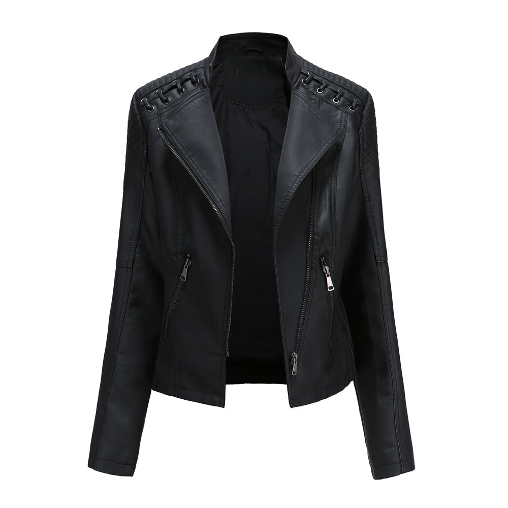 Slim Fit Thin Leather Coat Women's Motorcycle Clothing Best YouTube Store