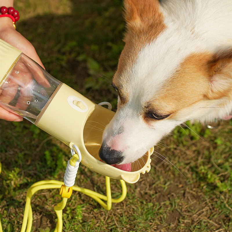 2 In 1 Portable Dog Water Bottle For Small Big Dogs Cat Outdoor Leak-proof Puppy Drinking Bowl With Food Container Pets Feeder Pet Products Pets Fashion