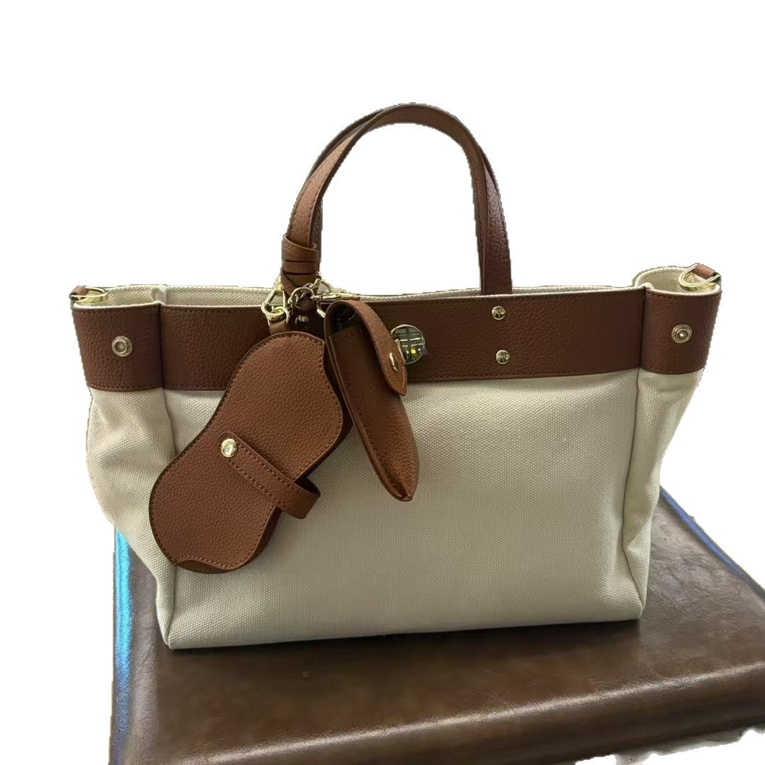 Textured Cowhide High Canvas Loose Crossbody Bag LadyShow.Store