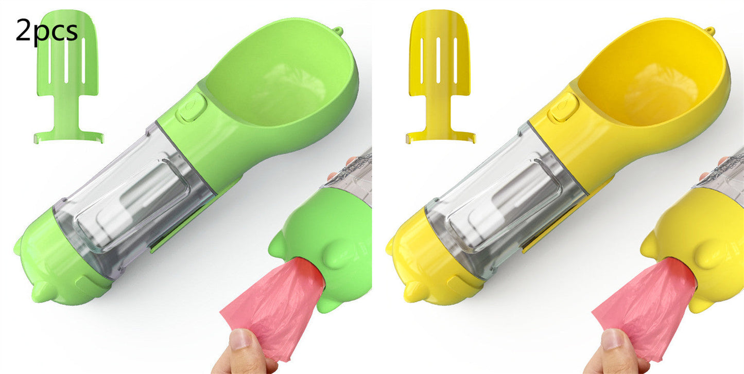 Pet Water Bottle Feeder Bowl Garbage Bag Storage Portable Pet Outdoor Travel 3 In 1 Dog Water Bottle Pets Fashion