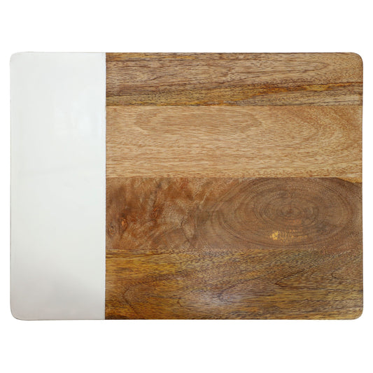 Gibson Home 16 Inch Duo Tone Rectangular Wood Serving Platter LuxuryLifeWay Online Store