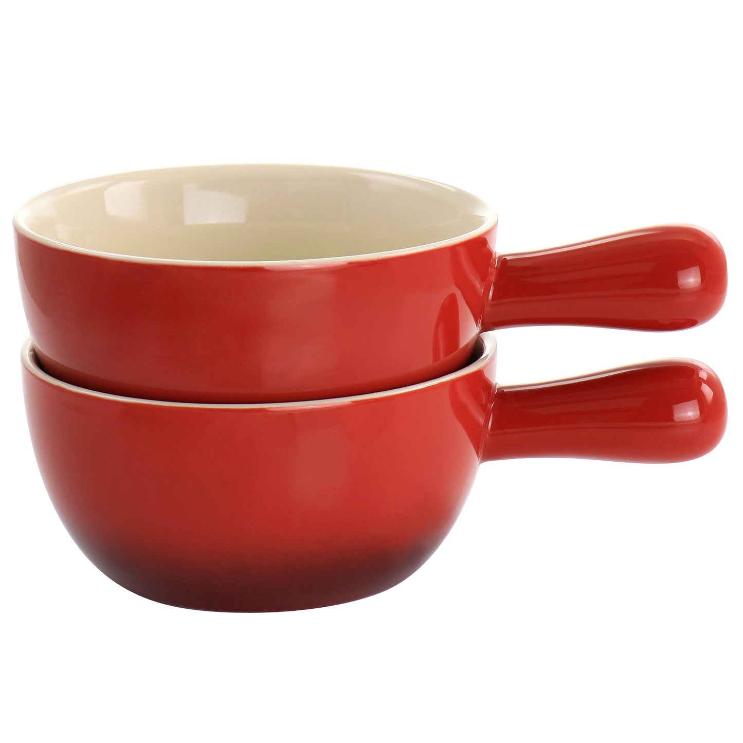 Crock Pot 2 Piece Stoneware 22oz Soup Bowl Set with Long Handle in Gradient Red LuxuryLifeWay Online Store