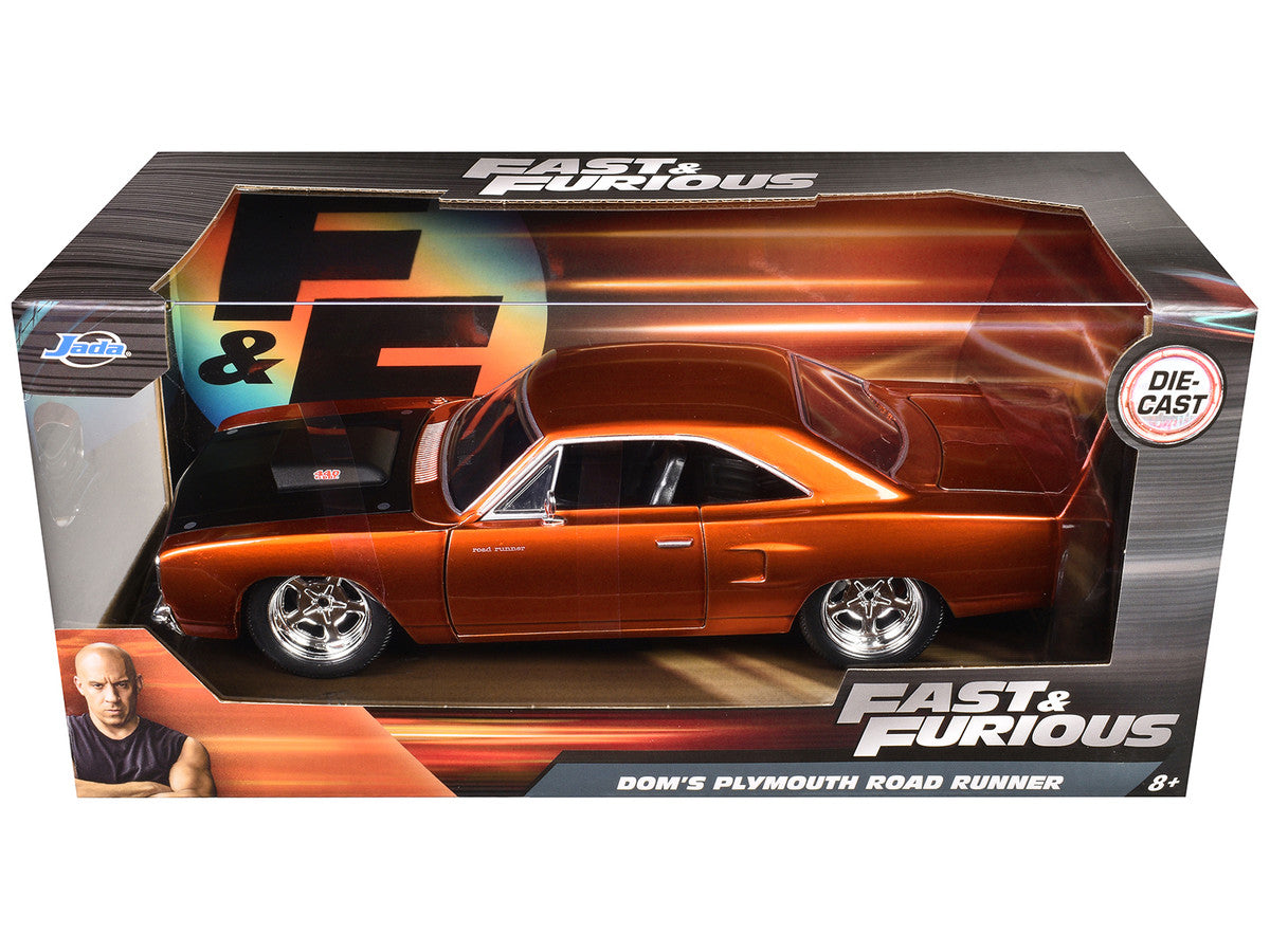 Dom's 1970 Plymouth Road Runner Copper with Black Hood "Fast & Furious 7" (2015) Movie 1/24 Diecast Model Car by Jada LuxuryLifeWay Online Store