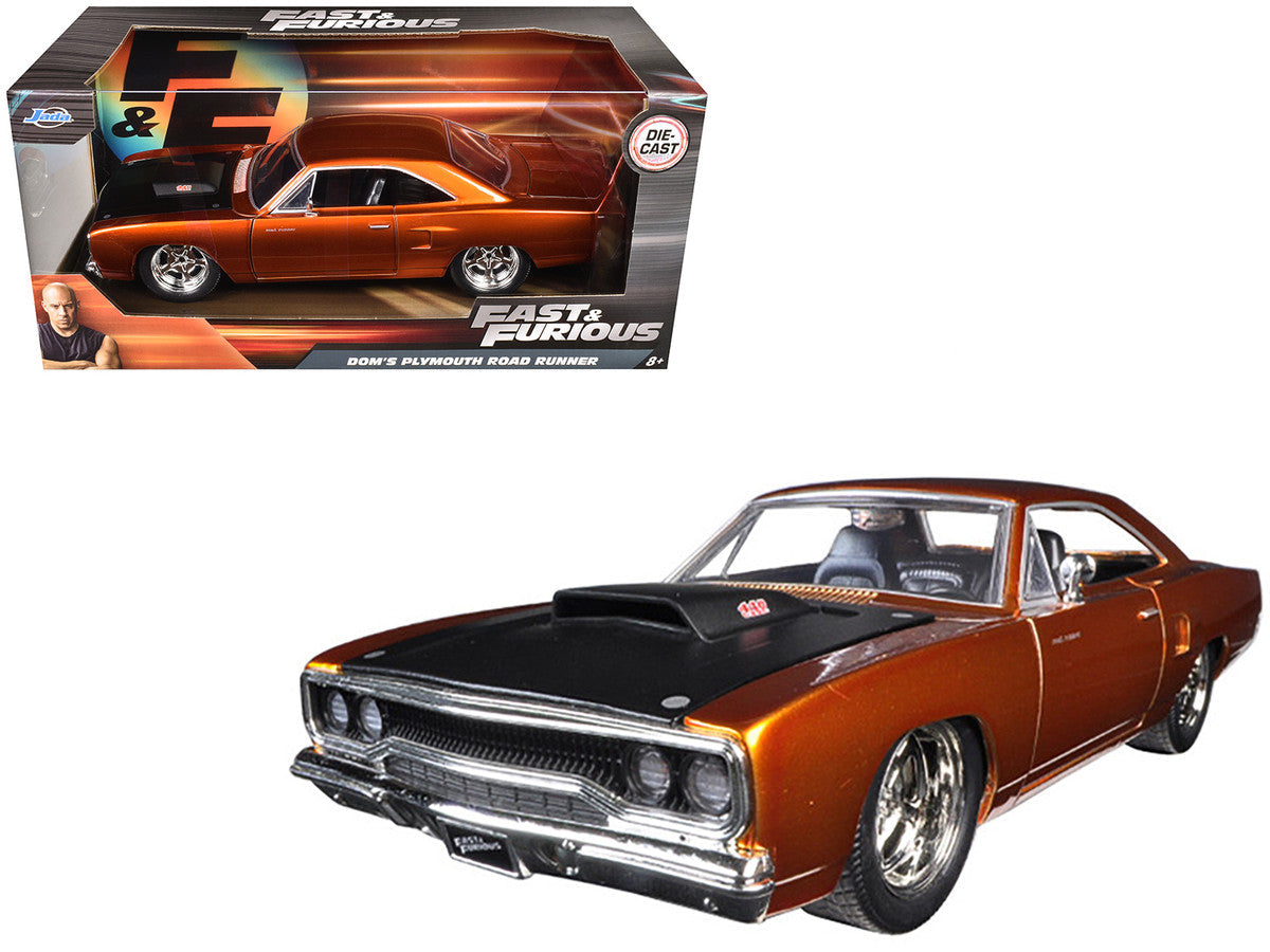 Dom's 1970 Plymouth Road Runner Copper with Black Hood "Fast & Furious 7" (2015) Movie 1/24 Diecast Model Car by Jada LuxuryLifeWay Online Store