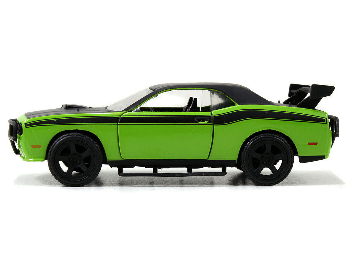 Letty's Dodge Challenger SRT8 Green with Matt Black Top and Hood and Black Stripes "Furious 7" (2015) Movie "Fast & Furious 25th Anniversary" Series 1/32 Diecast Car Model by Jada LuxuryLifeWay Online Store
