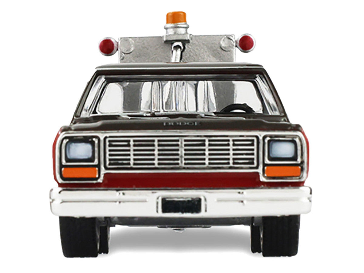 1983 Dodge Ram D-100 Royal SE Tow Truck with Drop-In Tow Hook "Hobby Shop Auto Mechanic" Brown and Red with Work Lights "The Hobby Shop" Series 17 1/64 Diecast Model Car by Greenlight LuxuryLifeWay Online Store