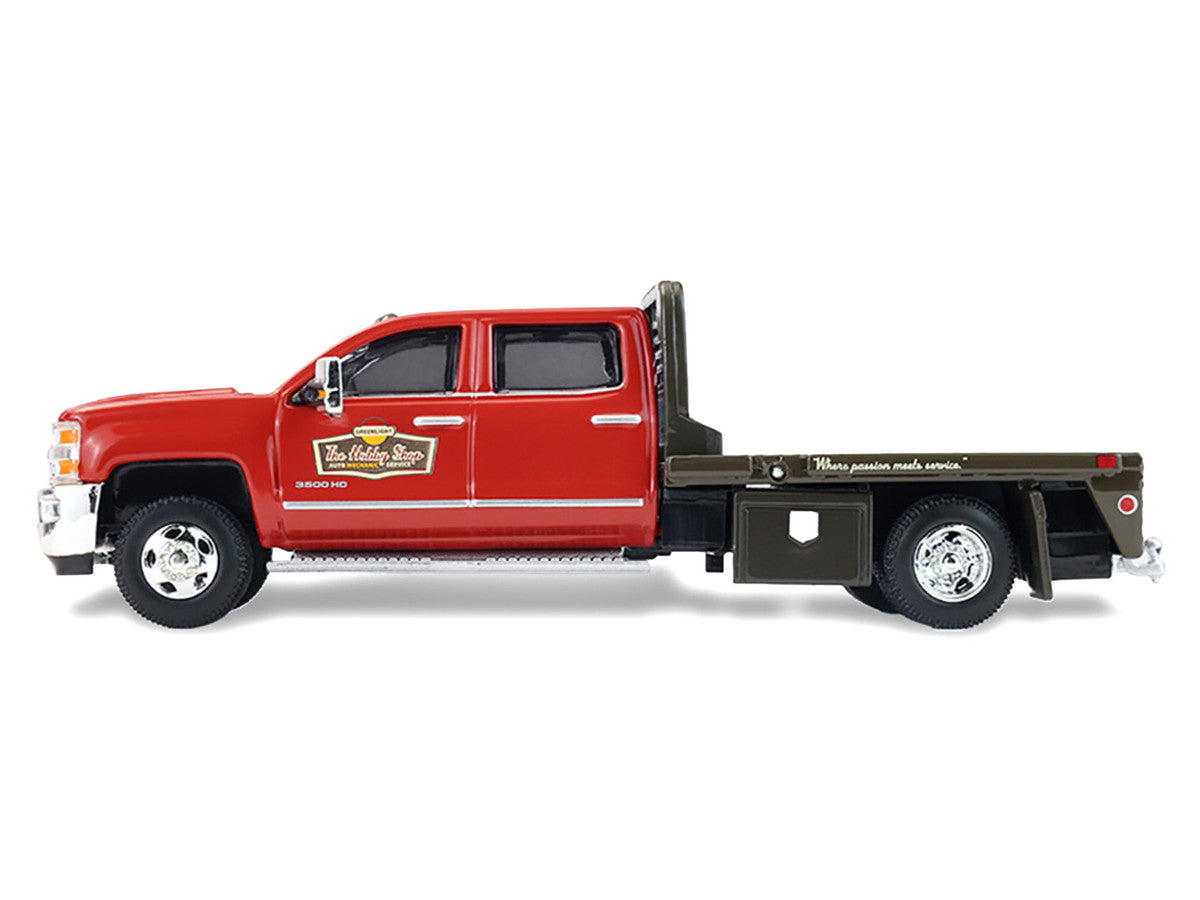 2016 Chevrolet Silverado 3500HD Dually Flatbed Truck "Hobby Shop Auto Mechanic" Red with Tool Cabinet "The Hobby Shop" Series 17 1/64 Diecast Model Car by Greenlight LuxuryLifeWay Online Store