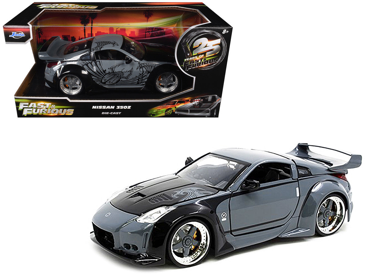 D.K.'s Nissan 350Z Gray and Black with Graphics "Fast & Furious 25th Anniversary" Series 1/24 Diecast Model Car by Jada LuxuryLifeWay Online Store