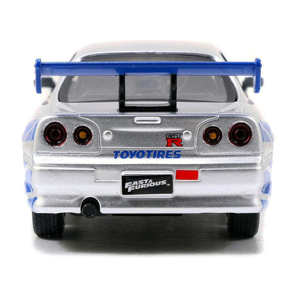 Brian's Nissan Skyline GT-R (R34) RHD (Right Hand Drive) Silver Metallic with Blue Stripes "2 Fast 2 Furious" (2003) Movie "Fast & Furious 25th Anniversary" Series 1/32 Diecast Car Model by Jada LuxuryLifeWay Online Store