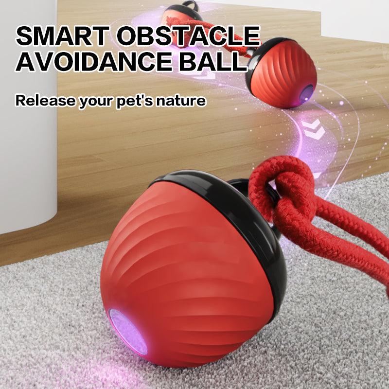 Smart Dog Cat Toy Ball Electronic Interactive Pet Toy Moving Ball Rope USB 3 Modes Automatic Moving Bouncing For Puppy Chew Products Pets Products Pets Fashion