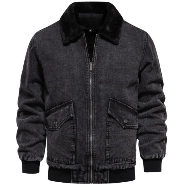 Men's Fleece-Lined Denim Jacket Pi-Mart