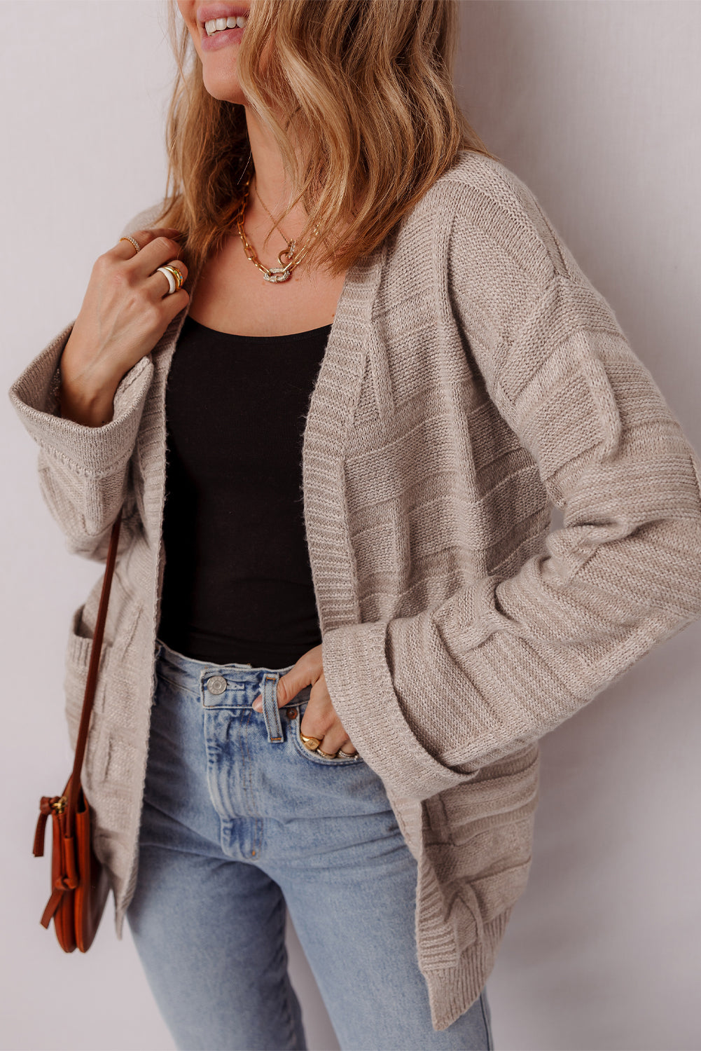 Athena Knit Open Front Chic Cardigan with Pockets LuxuryLifeWay Online Store
