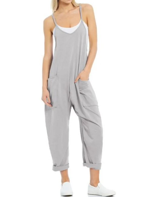 Women's Pocket Knit Jumpsuit Pi-Mart