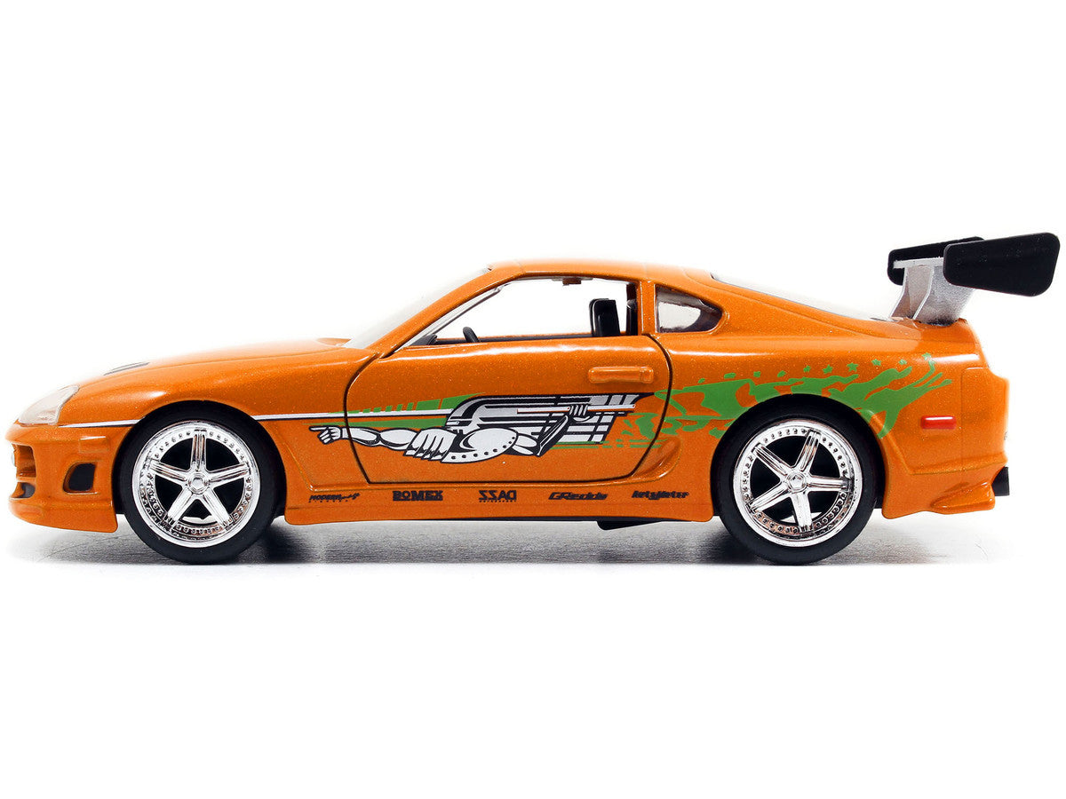 Brian's Toyota Supra Orange with Graphics "The Fast and the Furious" (2001) Movie "Fast & Furious 25th Anniversary" Series 1/32 Diecast Car Model by Jada LuxuryLifeWay Online Store